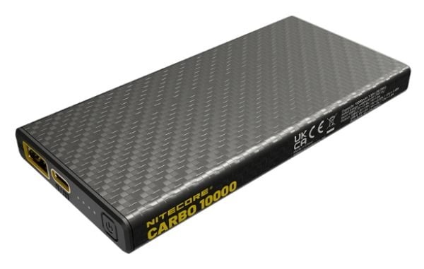 Nitecore CARBO 10000, 10000 mAh, litium-ioni (Li-Ion), Power Delivery, 3,85 V, 38 W, harmaa