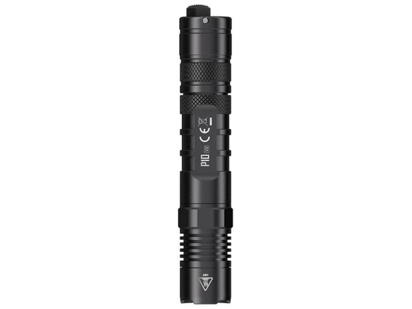 Nitecore P10 V2, Taktisk lommelykt, Sort, Aluminium, Knapper, 1 m, 2 m