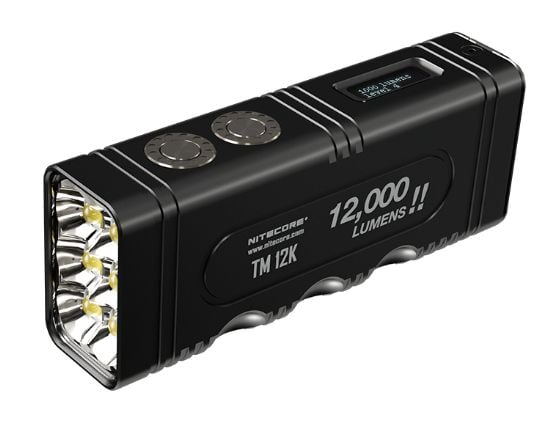 Nitecore TM12K, Taktinen taskulamppu, musta, Alumiini, Painikkeet, 2 m, 1 m