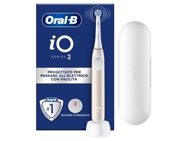 Oral-B iO2, Voksen, Vibrerende tannbørste, Daglig stell, Sensitiv / Myk, Super sensitive, Rosa, Hvit, 2 min, Rund