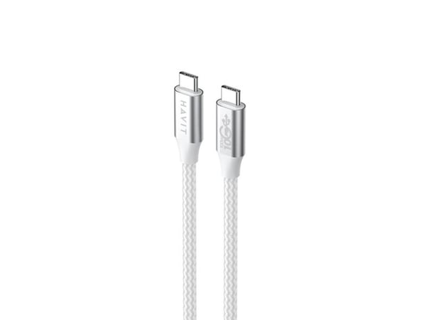 Havit 6939119066758, 1 m, USB C, USB C, 10 Gbit/sek, grå, hvit