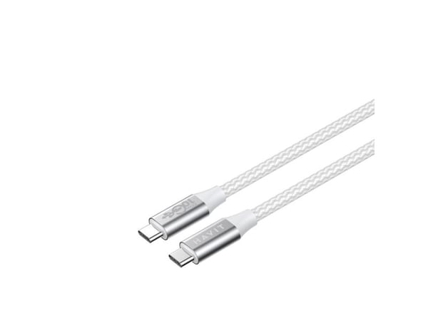 Havit 6939119066758, 1 m, USB C, USB C, 10 Gbit/sek, grå, hvit