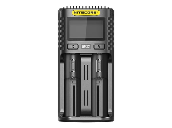 Nitecore UMS2, Lithium Iron Phosphate (LiFePO4), Lithium-Ion (Li-Ion), Nikkel-kadmium (NiCd), Nikkelmetallhydrid..., AA, AAA, AAAA, C, D