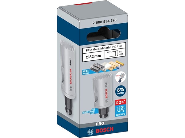 Bosch PRO Multi Material PC Plus, Yksi, Pora, Kipsilevy, Metalli, Kirjometalli, Muovi, Pehmeä puu, musta, Harmaa, Kobolttiteräs, Pikateräs-koboltti...