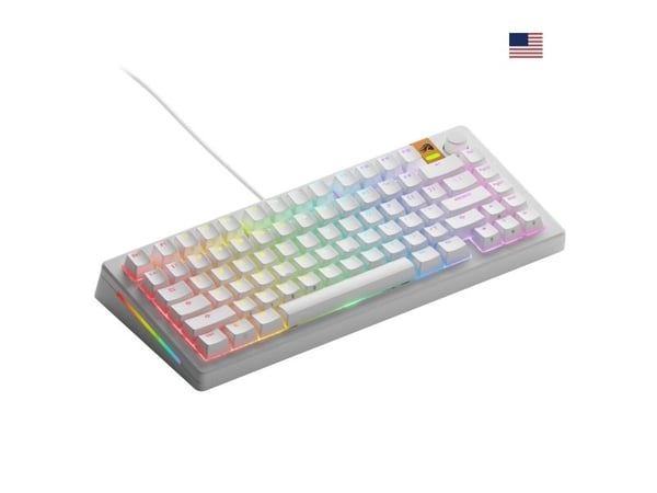 Glorious Gaming GMMK 3 HE 75% Prebuilt, Koblet med ledninger (ikke trådløs), USB, Mekanisk nøkkelbryter, QWERTY, RGB LED, Hvit