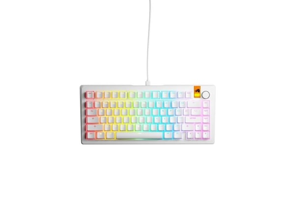 Glorious Gaming GMMK 3 HE 75% Prebuilt, Koblet med ledninger (ikke trådløs), USB, Mekanisk nøkkelbryter, QWERTY, RGB LED, Hvit