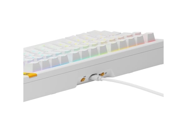 Glorious Gaming GMMK 3 HE 75% Prebuilt, Koblet med ledninger (ikke trådløs), USB, Mekanisk nøkkelbryter, QWERTY, RGB LED, Hvit