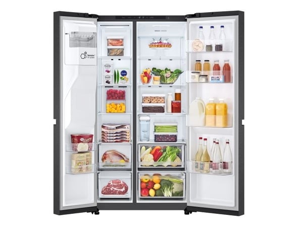 LG GSLC41EPPE - Kylskåp/frys - sida vid sida med vattenbehållare, isbehållare - bredd: 91.3 cm - djup: 73.5 cm - höjd: 179 cm - 641 liter - Klass E...