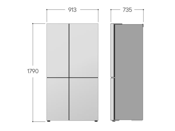 LG GSLC41EPPE - Kylskåp/frys - sida vid sida med vattenbehållare, isbehållare - bredd: 91.3 cm - djup: 73.5 cm - höjd: 179 cm - 641 liter - Klass E...