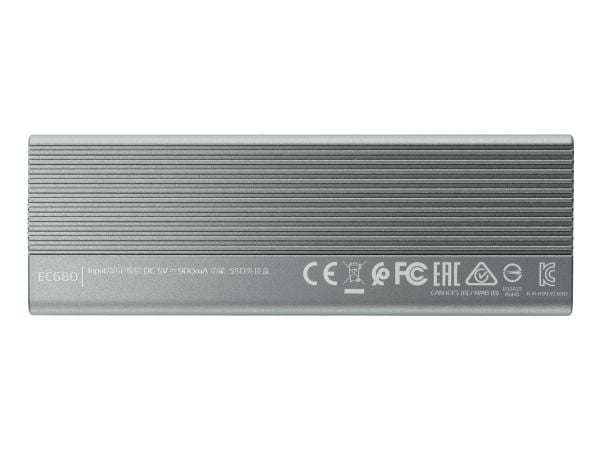 ADATA EC680, SSD-inkapsling, M.2, PCI Express, USB-anslutning, Grå