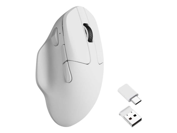 Keychron M7-A24, Molempikätinen, Optinen, RF Wireless + Bluetooth + USB Type-C, 30000 DPI, Valkoinen