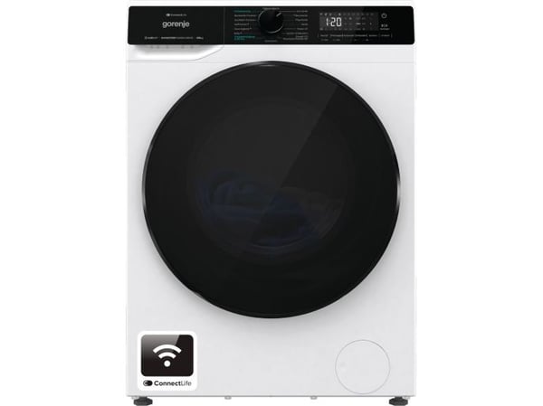 Gorenje WD2PA964ADW/AT, Edestä täytettävä, Vapaasti seisova, Valkoinen, Vasen, musta, musta