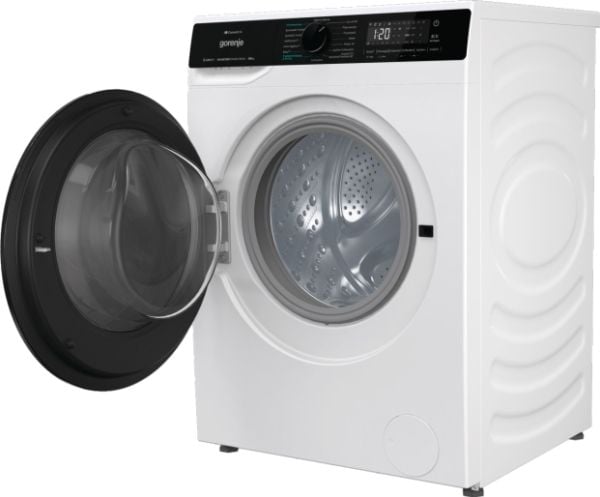 Gorenje WD2PA964ADW/AT, Edestä täytettävä, Vapaasti seisova, Valkoinen, Vasen, musta, musta