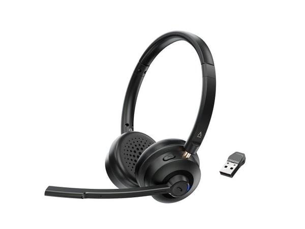Creative Chat - Hodesett - on-ear - Bluetooth / 2,4 GHz radiofrekvens - trådløs, kablet - USB-C - svart