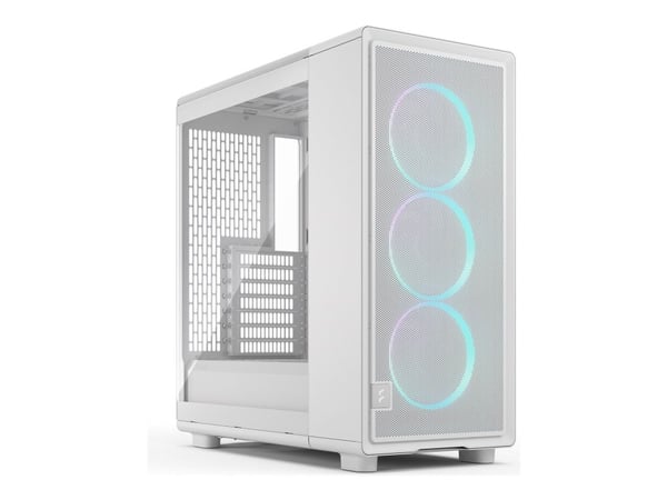 Fractal Design Epoch - Computer case - ATX - genomskinlig sidopanel (härdat glas) - ingen strömförsörjning (ATX) - vit RGB klar nyans - USB/ljud