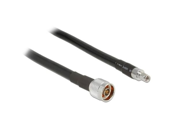 Delock CFD400 LLC400 low loss - Antennekabel - N-stikforbindelse (P) til RP-SMA (P) - 3 m - koaksial - sortti