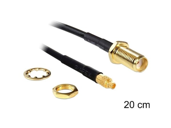 Delock - Antennekabel - SMA hunn til MMCX hann - 20 cm - svart