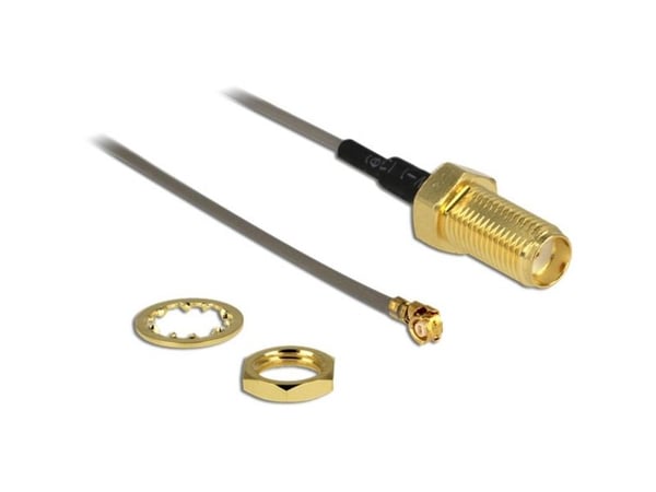 Delock - Antennekapel - SMA (hun) til I-PEX (han) - 20 cm - koaksial - sortti