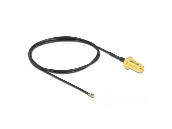 Delock - Antennekabel - MHF 4L LK (P) til RP-SMA (R) - 50 cm - 1.37 mm - koaksial - svart