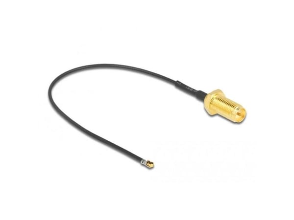 Delock - Antennekabel - MHF 4L LK (P) til RP-SMA (R) - 10 cm - 1.37 mm - koaksial - svart