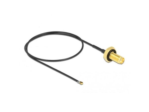 Delock - Antennekabel - SMA (hunn) skott til MHF 4L LK (hann) - 35 cm - 1.37 mm - koaksial - grå, svart
