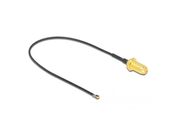 Delock - Antennekabel - SMA (hunn) skott til MHF 4L LK (hann) - 20 cm - 1.37 mm - koaksial - grå, svart