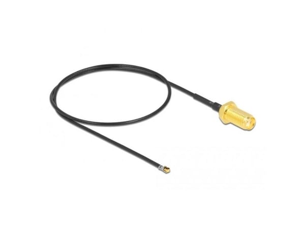 Delock - Antennekabel - SMA (hunn) skott til MHF 4L LK (hann) - 35 cm - 1.37 mm - koaksial - grå, svart