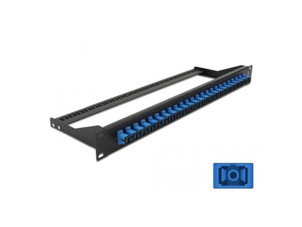 Delock - Patch-panel - stativmonterbar - SC SM X 24 - sort, blå - 1U - 19"