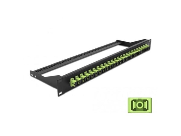 Delock - Koblingspanel - rackmonterbar - SC MM X 24 - svart, limegrønn - 1U - 19"