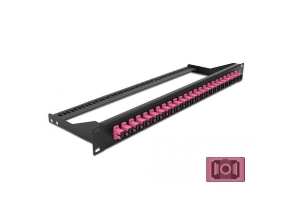 Delock - Patch-panel - stativmonterbar - SC MM X 24 - sort, violet - 1U - 19"