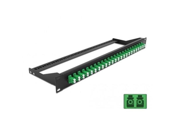 Delock - Koblingspanel - rackmonterbar - LC Duplex SM X 24 - svart, grønn - 1U - 19"