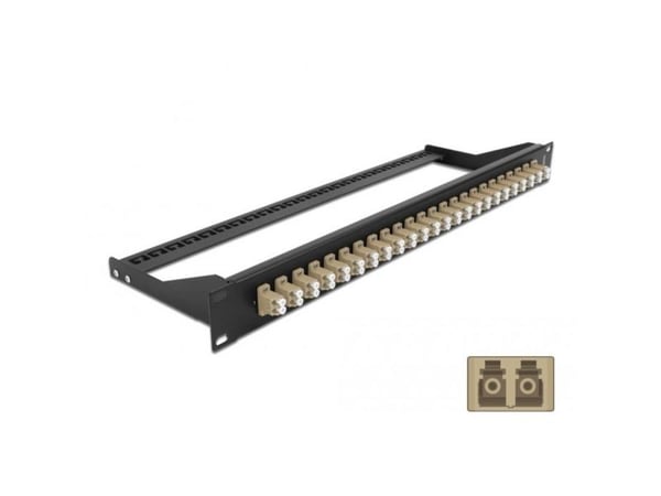 Delock - Koblingspanel - rackmonterbar - LC Duplex MM X 24 - svart, beige - 1U - 19"