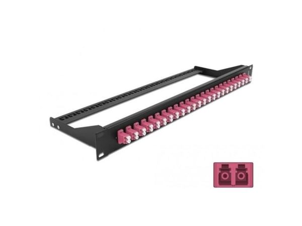 Delock - Patch-panel - stativmonterbar - LC Duplex MM X 24 - sort, violet - 1U - 19"