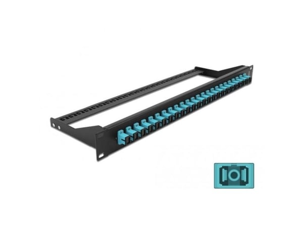 Delock - Koblingspanel - rackmonterbar - SC MM X 24 - svart, akvamarin - 1U - 19"