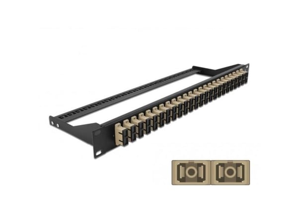 Delock - Koblingspanel - rackmonterbar - SC Duplex MM X 24 - svart, beige - 1U - 19"