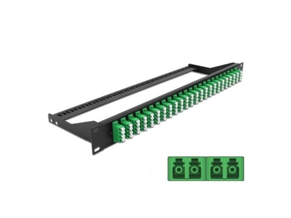 Delock - Koblingspanel - rackmonterbar - LC Quad SM x 24 - svart, grønn - 1U - 19"
