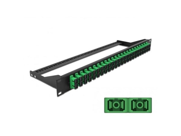 Delock - Koblingspanel - rackmonterbar - SC Duplex SM X 24 - svart, grønn - 1U - 19"