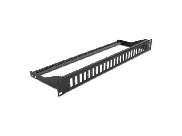 Delock - Pluggbord (blankt) - rackmonterbar - svart - 1U - 19" - 24 porter
