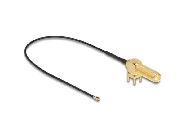 Delock - Antennekabel - I-PEX (hann) til SMA (hann) skott - 25 cm - koaksial - 90° kontakt - svart