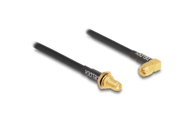 Delock - Antennekabel - SMA (R) skott til SMA (P) vinklet - 30 cm - koaksial - RG-58/U - svart