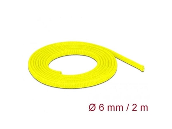 Delock - Flätad ärm - sträckbar - 2 m - gul