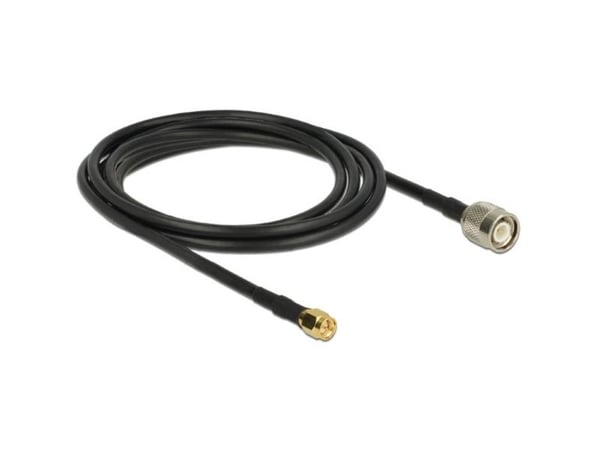 Delock - Antennekabel - TNC han til SMA han - 2.5 m - koaksial - sortti