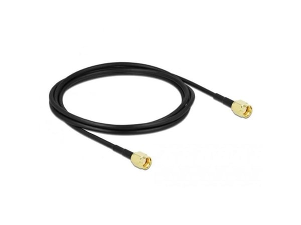 Delock - Antennekabel - RP-SMA plugg til RP-SMA plugg - 2 m - koaksial - svart