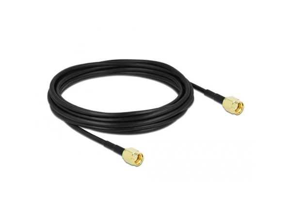 Delock - Antennekabel - RP-SMA plugg til RP-SMA plugg - 5 m - koaksial - svart