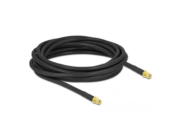 Delock - Antennekabel - RP-SMA plugg til RP-SMA plugg - 5 m - koaksial - svart