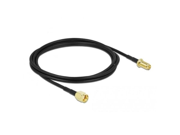 Delock - Antennförlängningskabel - RP-SMA kontakt till RP-SMA hona - 2 m - koaxial - svart
