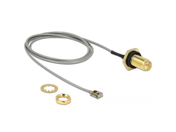Delock - Antennekabel - RP-SMA hunn skott til MHF I LK hann - 50 cm - koaksial - grå, svart