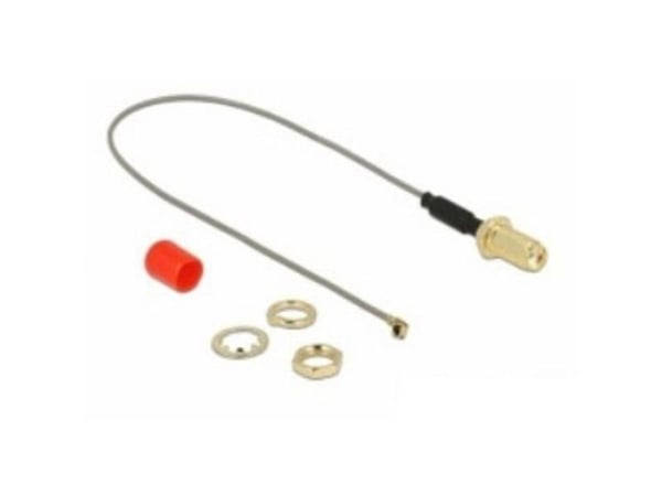 Delock - Antennekabel - SMA beholder til MHF/U.FL plugg - 20 cm - koaksial - grå