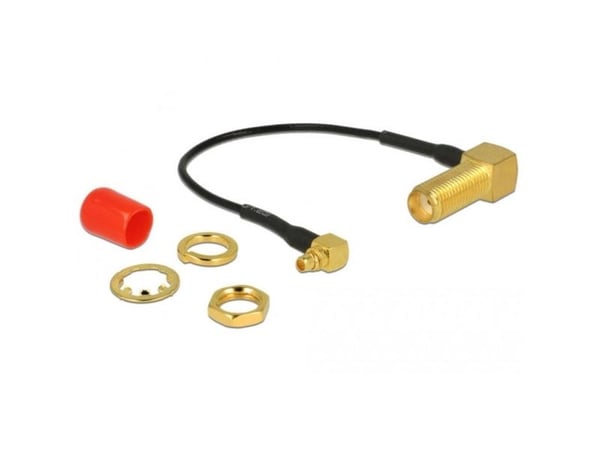 Delock - Antennekabel - SMA (hann) vinklet til MMCX (hann) vinklet - 10 cm - koaksial - svart
