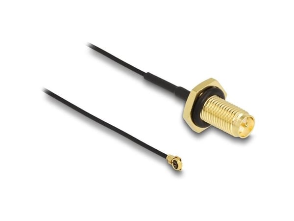 Delock - Antennekabel - RP-SMA (R) til MHF I (P) - 35 cm - 1.13 mm - koaksial - svart